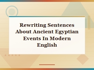 Modern Rewrites of Ancient Egyptian History